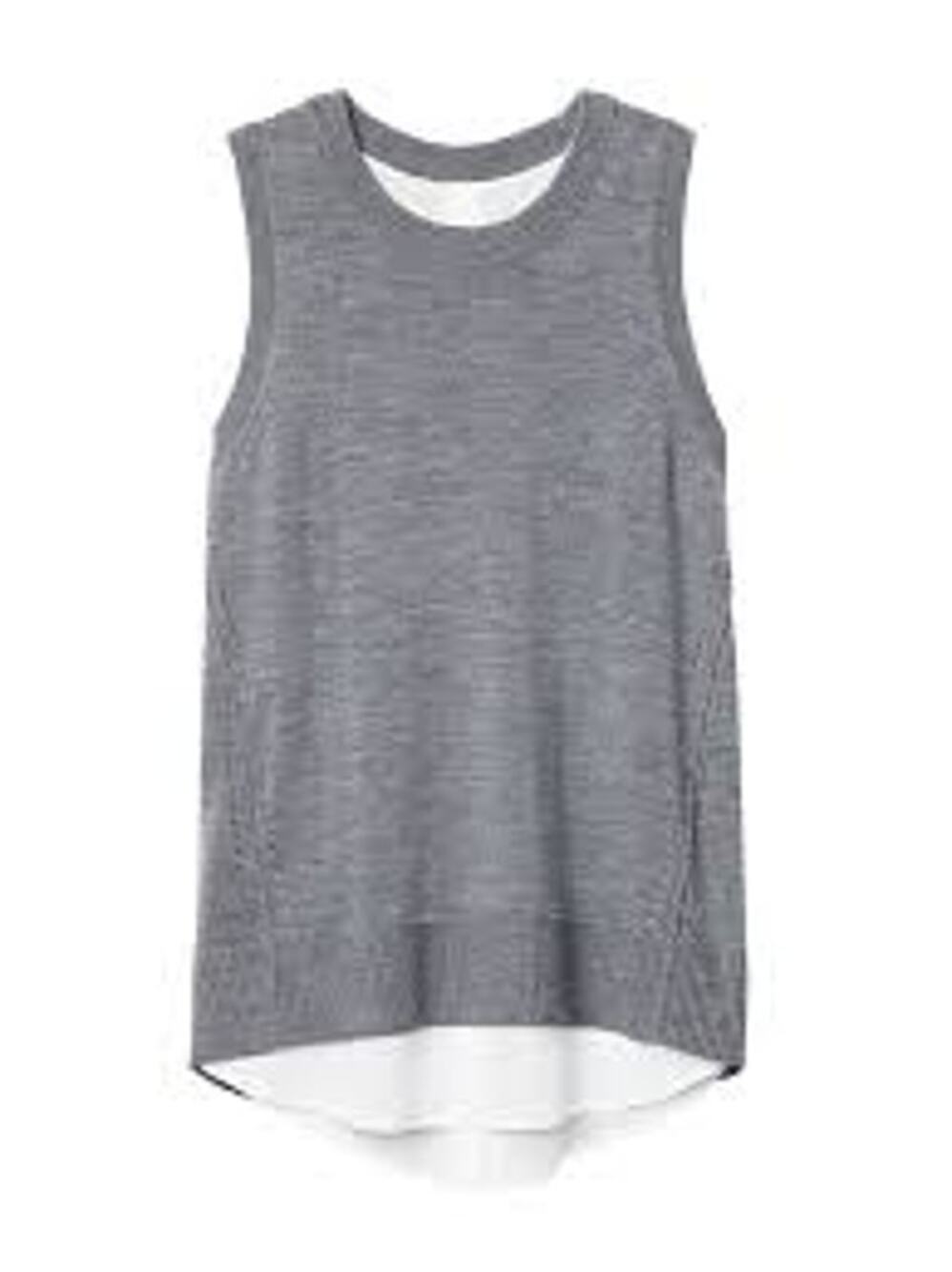 Athleta 100% Merino Wool Itinerary Sweater Tank Light Gray Sleeveless Career M
